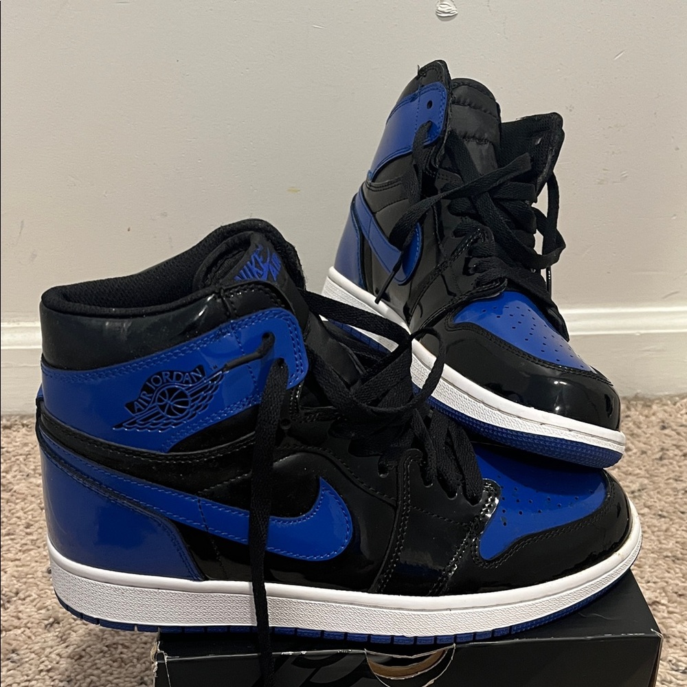 Jordan Men's Black and Blue High-Top Sneakers